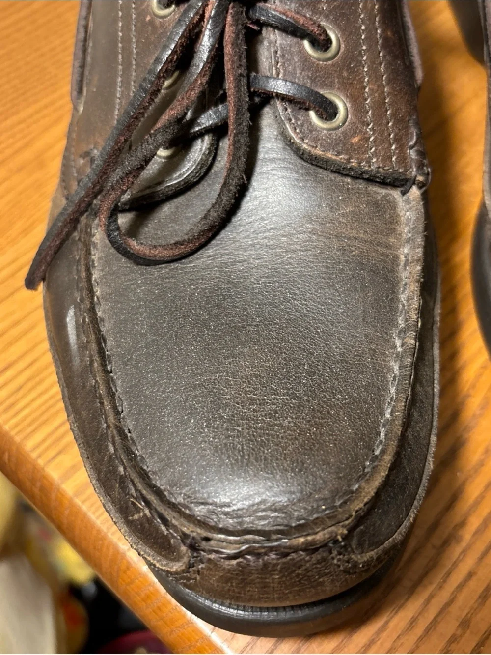 Nunn Bush Brown Leather Boat Shoes with Blue Insoles